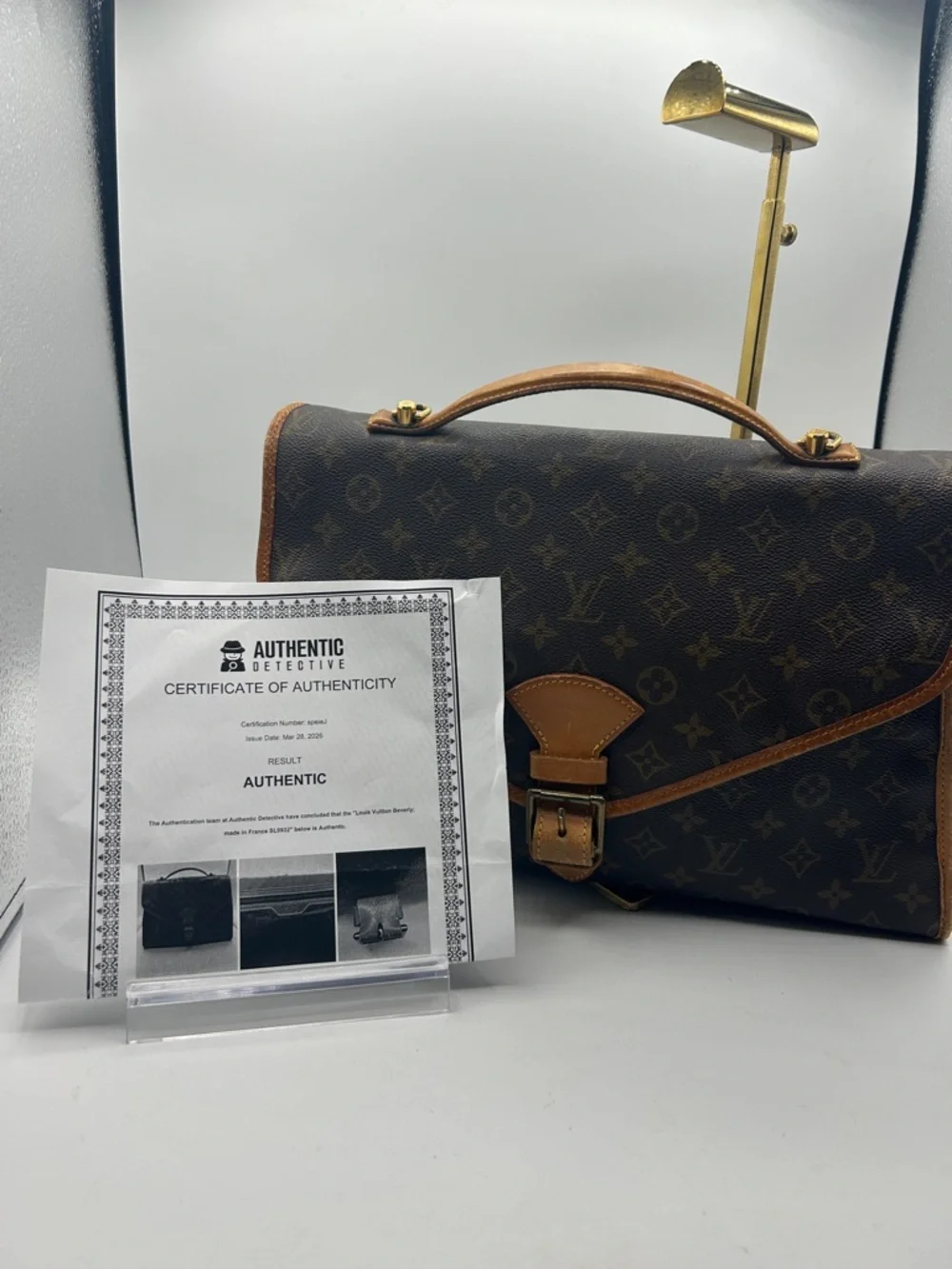 Louis Vuitton Monogram Canvas Top Handle Briefcase in Brown and Tan - Picture 8 of 14